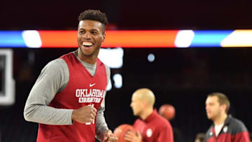 Apr 1, 2016; Houston , TX, USA; Oklahoma Sooners guard Buddy Hield (24) during practice day prior to the 2016 NCAA Men