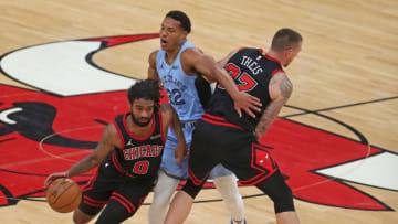 Coby White, Daniel Theis. Chicago Bulls. Mandatory Credit: Dennis Wierzbicki-USA TODAY Sports
