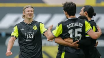 Erling Haaland will look to lead Borussia Dortmund to victory on Wednesday (Photo by LEON KUEGELER/POOL/AFP via Getty Images)