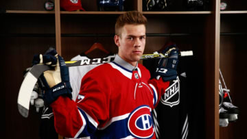 CHICAGO, IL - JUNE 23: Ryan Poehling, 25th overall pick of the Montreal Canadiens, poses for a portrait during Round One of the 2017 NHL Draft at United Center on June 23, 2017 in Chicago, Illinois. (Photo by Jeff Vinnick/NHLI via Getty Images)