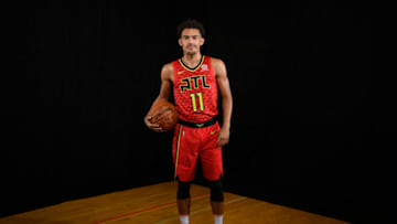 Trae Young #11 of the Atlanta Hawks (Photo by Brian Babineau/NBAE via Getty Images)