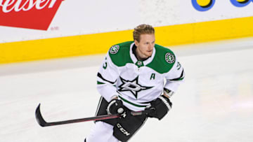 CALGARY, AB - MAY 15: John Klingberg #3 of the Dallas Stars in action against the Calgary Flames during Game Seven of the First Round of the 2022 Stanley Cup Playoffs at Scotiabank Saddledome on May 15, 2022 in Calgary, Alberta, Canada. The Flames defeated the Stars 3-2 in overtime. (Photo by Derek Leung/Getty Images)