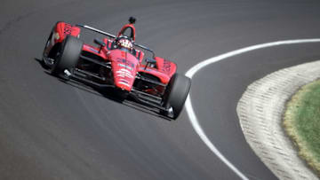INDIANAPOLIS, IN - MAY 25: James Davison of Australia, driver of the #33 Jonathan Byrd's 502 East Cherolet drives during Carb Day for the 102nd running of the Indianapolis 500 at Indianapolis Motorspeedway on May 25, 2018 in Indianapolis, Indiana. (Photo by Chris Graythen/Getty Images)
