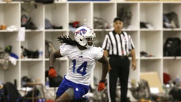 Jun 18, 2014; Buffalo, NY, USA; Buffalo Bills wide receiver Sammy Watkins (14) runs a pass route during the Bills Minicamp at Ralph Wilson Stadium. Mandatory Credit: Kevin Hoffman-USA TODAY Sports