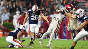 Auburn football looks to even up its 2022 record at 4-4 as it hosts the Arkansas Razorbacks at Jordan-Hare Stadium at 11 a.m. central Mandatory Credit: John David Mercer-USA TODAY Sports