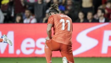 , SPAIN - APRIL 28: Gareth Bale of Real Madrid during the La Liga Santander match between Rayo Vallecano v Real Madrid on April 28, 2019 (Photo by David S. Bustamante/Soccrates/Getty Images)