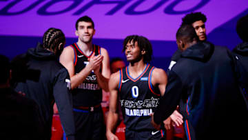 Philadelphia 76ers, Tyrese Maxey, Dakota Mathias (Photo by Tim Nwachukwu/Getty Images)