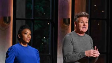 NEXT LEVEL CHEF: L-R: Mentor Nyesha Arrington and Mentor/Executive Producer Gordon Ramsay in the “Bake It Until You Make It” episode of NEXT LEVEL CHEF airing Thursday, April 27 (8:00-9:01 PM ET/PT) on FOX. ©2023 FOX Media LLC. CR: FOX.