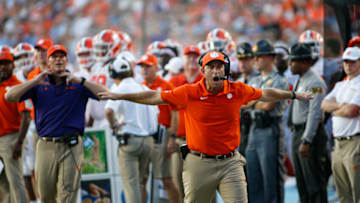 Clemson Tigers head coach Dabo Swinney Mandatory Credit: Nell Redmond-USA TODAY Sports