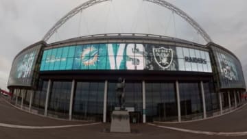 Sep 25, 2014; London, UNITED KINGDOM; General view of Wembley Stadium in advance of the NFL International Series game between the Miami Dolphins and the Oakland Raiders. Mandatory Credit: Kirby Lee-USA TODAY Sports