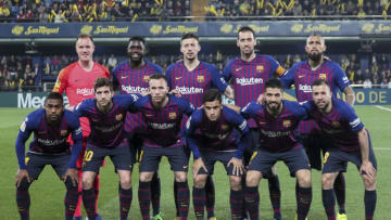 FC Barcelona Lines up before Spanish La Liga match between Villarreal CF and FC Barcelona at La Ceramica Stadium on April 2, 2019. (Photo by Jose Miguel Fernandez/NurPhoto via Getty Images)