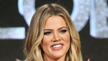 PASADENA, CA - JANUARY 06: Khloe Kardashian, executive producer, speaks onstage during FYI - Kocktails with Khloe panel as part of the A+E Network portion of This is Cable 2016 Television Critics Association Press Tour at Langham Hotel on January 6, 2016 in Pasadena, California. (Photo by Frederick M. Brown/Getty Images)