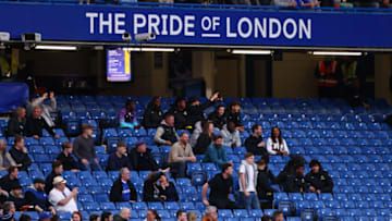 Chelsea fans look on among empty seats (Photo by Marc Atkins/Getty Images)