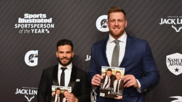 NEW YORK, NY - DECEMBER 05: Sportsperson of the Year, Jose Altuve and J.J. Watt attend SPORTS ILLUSTRATED 2017 Sportsperson of the Year Show on December 5, 2017 at Barclays Center in New York City. (Photo by Slaven Vlasic/Getty Images for Sports Illustrated)