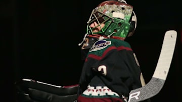 GLENDALE, ARIZONA - FEBRUARY 22: Goaltender Antti Raanta #32 of the Arizona Coyotes is introduced before the NHL game against the Tampa Bay Lightning at Gila River Arena on February 22, 2020 in Glendale, Arizona. The Coyotes defeated the Lightning 7-3. (Photo by Christian Petersen/Getty Images)