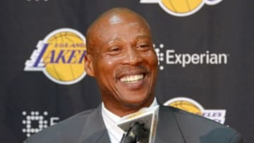 Jul 29, 2014; El Segundo, CA, USA; Byron Scott is introduced as Los Angeles Lakers coach at a press conference at Toyota Sports Center. Mandatory Credit: Kirby Lee-USA TODAY Sports