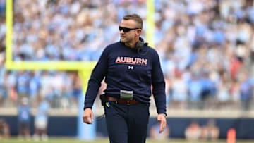 Auburn Tigers head coach Bryan Harsin walks onto the field (Matt Bush-USA TODAY Sports)