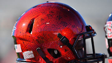 ALBUQUERQUE, NEW MEXICO - DECEMBER 21: A San Diego State Aztecs helmet is seen before the team's game against the Central Michigan Chippewas in the New Mexico Bowl at Dreamstyle Stadium on December 21, 2019 in Albuquerque, New Mexico. (Photo by Sam Wasson/Getty Images)