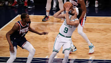 HoopsHabit's Loyal Ricks Jr believes the Boston Celtics need to make a move for Kevin Durant and set HH's price for a KD trade (Photo by Tayfun Coskun/Anadolu Agency via Getty Images)