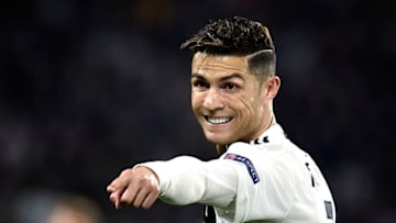 TURIN, ITALY - APRIL 16: Cristiano Ronaldo of Juventus gestures during the UEFA Champions League Quarter Final second leg match between Juventus and Ajax at Juventus Stadium on April 16, 2019 in Turin, Italy. (Photo by Giorgio Perottino - Juventus FC/Juventus FC via Getty Images)