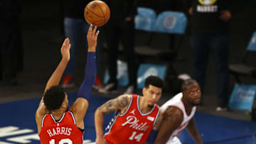 Tobias Harris, Danny Green, Sixers Mandatory Credit: Elsa/Pool Photo-USA TODAY Sports