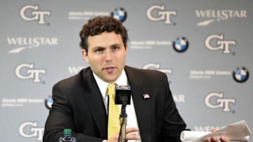 Nov 26, 2016; Atlanta, GA, USA; Georgia Tech Yellow Jackets head coach Josh Pastner speaks to the media after defeating the Tulane Green Wave at McCamish Pavilion. Mandatory Credit: Adam Hagy-USA TODAY SportsAdam Hagy-USA TODAY Sports
