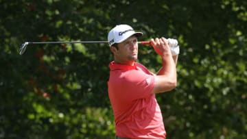 NORTON, MASSACHUSETTS - AUGUST 23: Jon Rahm of Spain plays his shot from the fourth tee during the final round of The Northern Trust at TPC Boston on August 23, 2020 in Norton, Massachusetts. (Photo by Rob Carr/Getty Images)
