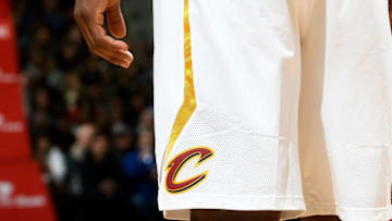 WASHINGTON, DC - DECEMBER 17: The Cleveland Cavaliers logo on the uniform during the game against the Washington Wizards at Capital One Arena on December 17, 2017 in Washington, DC. NOTE TO USER: User expressly acknowledges and agrees that, by downloading and or using this photograph, User is consenting to the terms and conditions of the Getty Images License Agreement. (Photo by G Fiume/Getty Images)