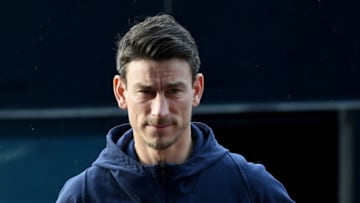 HUDDERSFIELD, ENGLAND - FEBRUARY 09: Laurent Koscielny of Arsenal arrives at the stadium prior to the Premier League match between Huddersfield Town and Arsenal FC at John Smith's Stadium on February 9, 2019 in Huddersfield, United Kingdom. (Photo by Gareth Copley/Getty Images)