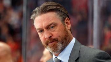 CALGARY, AB - MARCH 18: Head coach Patrick Roy of the Colorado Avalanche watches from the bench during an NHL game against the Calgary Flames at Scotiabank Saddledome on March 18, 2016 in Calgary, Alberta, Canada. (Photo by Gerry Thomas/NHLI via Getty Images)