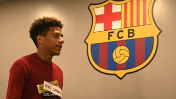 BARCELONA, SPAIN - OCTOBER 02: Jean-Clair Todibo of FC Barcelona arrives for the UEFA Champions League group F match between FC Barcelona and FC Internazionale at Camp Nou on October 02, 2019 in Barcelona, Spain. (Photo by Denis Doyle - UEFA/UEFA via Getty Images)