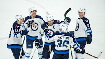 Nov 23, 2016; Saint Paul, MN, USA; Winnipeg Jets forward Blake Wheeler (26) against the Minnesota Wild at Xcel Energy Center. The Wild defeated the Jets 3-1. Mandatory Credit: Brace Hemmelgarn-USA TODAY Sports