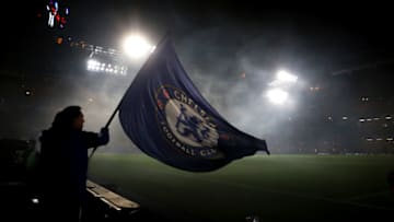 LONDON, ENGLAND - NOVEMBER 26: A Chelsea flag is waved during the Premier League match between Chelsea and Tottenham Hotspur at Stamford Bridge on November 26, 2016 in London, England. (Photo by Catherine Ivill - AMA/Getty Images)