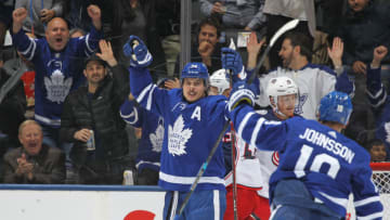 Auston Matthews #34 of the Toronto Maple Leafs (Photo by Claus Andersen/Getty Images)