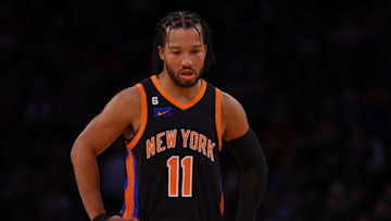 NEW YORK, NEW YORK - NOVEMBER 25: Jalen Brunson #11 of the New York Knicks in action against the Portland Trail Blazers at Madison Square Garden on November 25, 2022 in New York City. Portland Trail Blazers defeated the New York Knicks 132-129. (Photo by Mike Stobe/Getty Images)