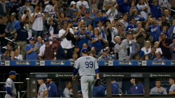 NEW YORK, NEW YORK - SEPTEMBER 14: Hyun-Jin Ryu #99 of the Los Angeles Dodgers is cheered by Dodgers fans as he walks to the dugout after getting the final out outfield the seventh inning against the New York Mets at Citi Field on September 14, 2019 in New York City. (Photo by Jim McIsaac/Getty Images)