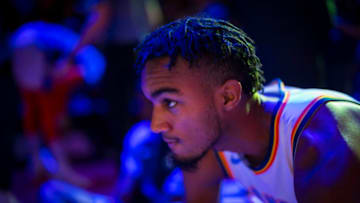 DETROIT, MI - DECEMBER 3: Terrance Ferguson #23 of the Oklahoma City Thunder is seen before the game against the Detroit Pistons on December 3, 2018 at Little Caesars Arena in Detroit, Michigan. NOTE TO USER: User expressly acknowledges and agrees that, by downloading and/or using this photograph, User is consenting to the terms and conditions of the Getty Images License Agreement. Mandatory Copyright Notice: Copyright 2018 NBAE (Photo by Zach Beeker/NBAE via Getty Images)