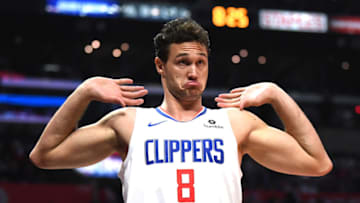 LOS ANGELES, CALIFORNIA - APRIL 10: Danilo Gallinari #8 of the LA Clippers reacts after the ball goes out of bounds during the first half against the Utah Jazz at Staples Center on April 10, 2019 in Los Angeles, California. (Photo by Harry How/Getty Images) NOTE TO USER: User expressly acknowledges and agrees that, by downloading and or using this photograph, User is consenting to the terms and conditions of the Getty Images License Agreement.