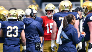 Notre Dame Fighting Irish sophomore quarterback Phil Jurkovec during the annual spring game.