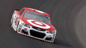 BROOKLYN, MI - AUGUST 13: Kyle Larson, driver of the #42 Target Chevrolet, races during the Monster Energy NASCAR Cup Series Pure Michigan 400 at Michigan International Speedway on August 13, 2017 in Brooklyn, Michigan. (Photo by Gregory Shamus/Getty Images)