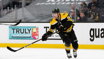 BOSTON, MA - MAY 29: Charlie Coyle #13 of the Boston Bruins skates against the New York Islanders in Game One of the Second Round of the 2021 Stanley Cup Playoffs at the TD Garden on May 29, 2021 in Boston, Massachusetts. The Bruins won 5-2. (Photo by Rich Gagnon/Getty Images)