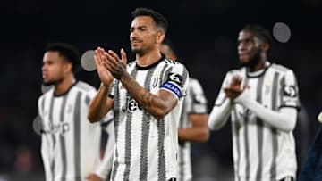 NAPLES, ITALY - JANUARY 13: Danilo of Juventus shows his disappointment after the Serie A match between SSC Napoli_Juventus at Stadio Diego Armando Maradona on January 13, 2023 in Naples, Italy. (Photo by Francesco Pecoraro/Getty Images)