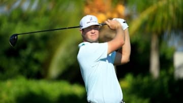 PUNTA CANA, DOMINICAN REPUBLIC - SEPTEMBER 25: Hudson Swafford plays his shot from the 16th tee during the second round of the Corales Puntacana Resort & Club Championship on September 25, 2020 in Punta Cana, Dominican Republic. (Photo by Andy Lyons/Getty Images)