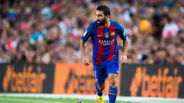BARCELONA, SPAIN - AUGUST 10: Arda Turan of FC Barcelona conducts the ball during the Joan Gamper trophy match between FC Barcelona and UC Sampdoria at Camp Nou on August 10, 2016 in Barcelona, Spain. (Photo by Alex Caparros/Getty Images)