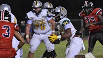 Calvary's James Simon moves the ball against North Caddo Friday.Shr Northcaddocalvaryfootball 1007 13