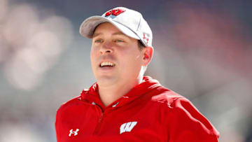 Head coach Jim Leonhard of the Wisconsin Badgers (Photo by John Fisher/Getty Images)