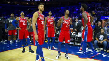 Tobias Harris, Ben Simmons, Al Horford, Josh Richardson, Joel Embiid | Philadelphia 76ers (Photo by Mitchell Leff/Getty Images)