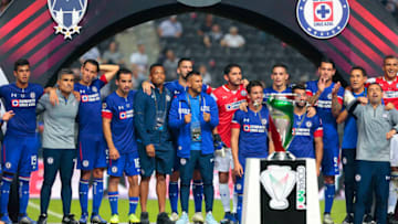 MONTERREY, MEXICO - OCTOBER 31: Players of Cruz Azul celebrate after victory during the Final match between Monterrey and Cruz Azul as part of the Copa MX Apertura 2018 on October 31, 2018 in Monterrey, Mexico. (Photo by Gustavo Valdez/Jam Media/Getty Images)