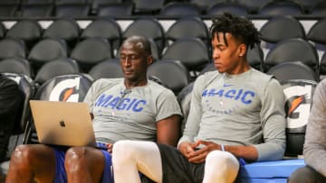 LOS ANGELES, CA - NOVEMBER 25: Orlando Magic Forward Wes Iwundu (25) before the Orlando Magic against Los Angeles Lakers NBA game on November 25, 2018, at STAPLES Center in Los Angeles, CA. (Photo by Icon Sportswire)