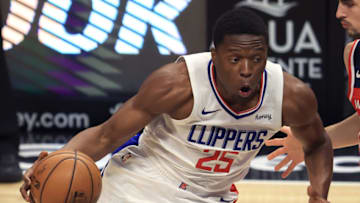 Big Mfiondu Kabengele, then of the LA Clippers, looks to make a play. (Photo by Sean M. Haffey/Getty Images)